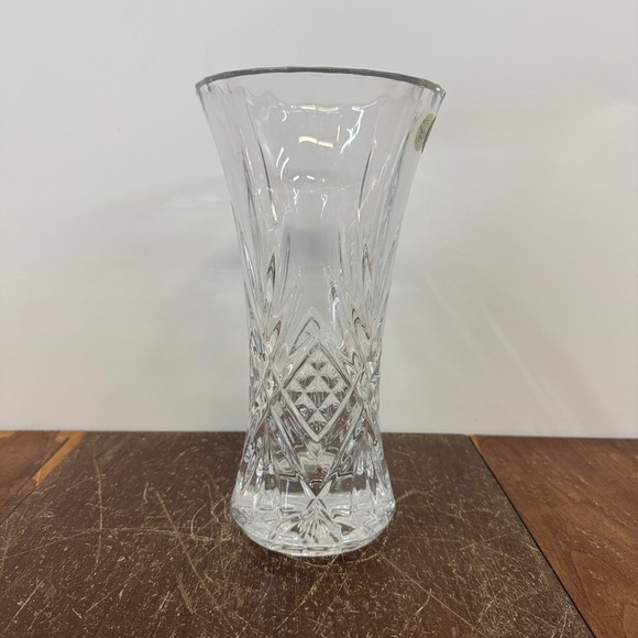 Cristal d'Arques France Genuine Lead Crystal Vase Diamond Cut Design - Picture 1 of 7